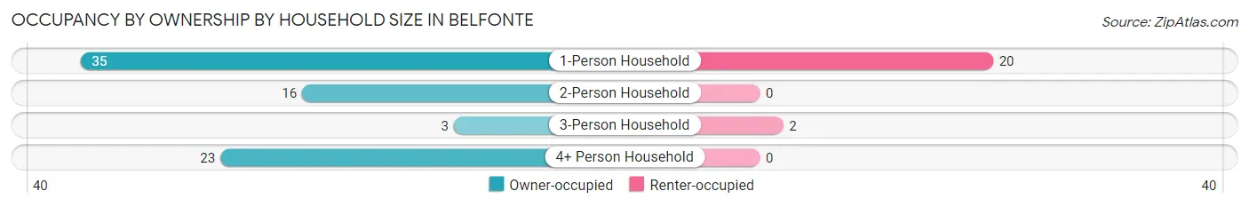 Occupancy by Ownership by Household Size in Belfonte