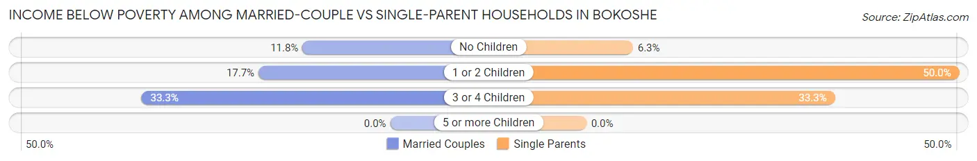 Income Below Poverty Among Married-Couple vs Single-Parent Households in Bokoshe