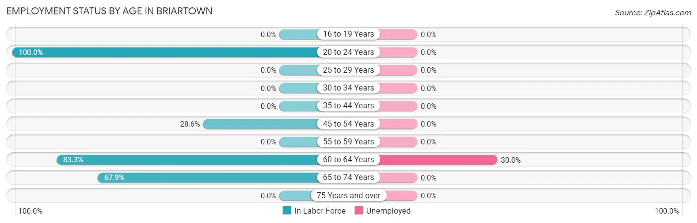 Employment Status by Age in Briartown