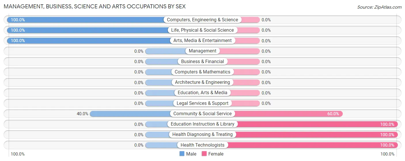 Management, Business, Science and Arts Occupations by Sex in Briartown