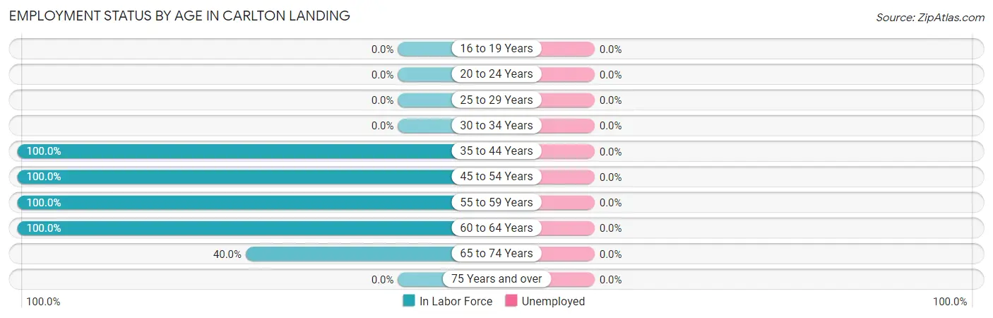 Employment Status by Age in Carlton Landing