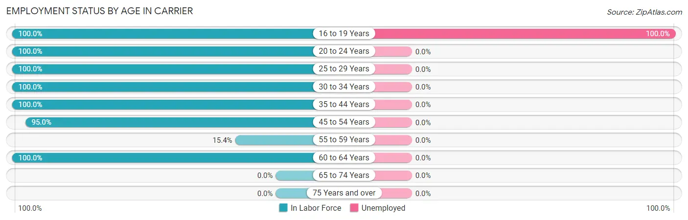 Employment Status by Age in Carrier