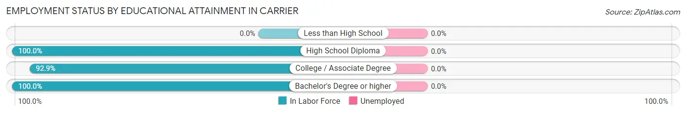 Employment Status by Educational Attainment in Carrier
