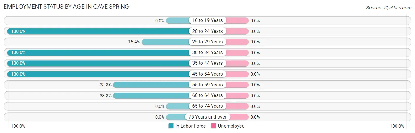 Employment Status by Age in Cave Spring