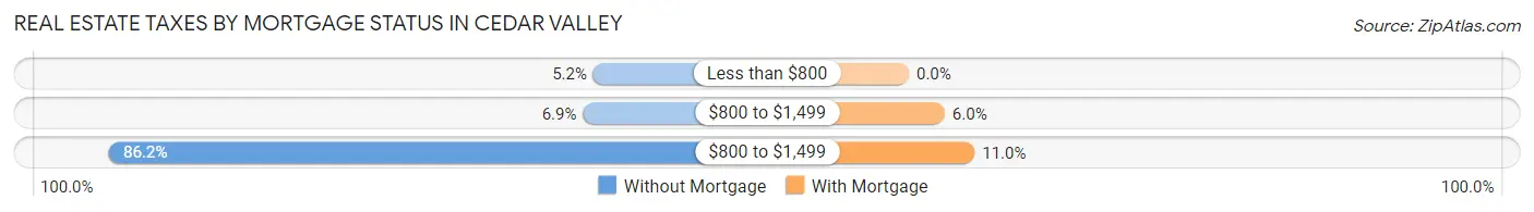 Real Estate Taxes by Mortgage Status in Cedar Valley
