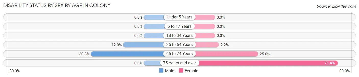 Disability Status by Sex by Age in Colony
