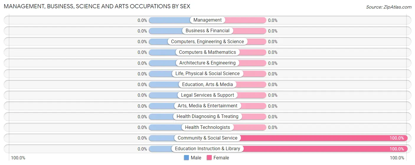 Management, Business, Science and Arts Occupations by Sex in Emet