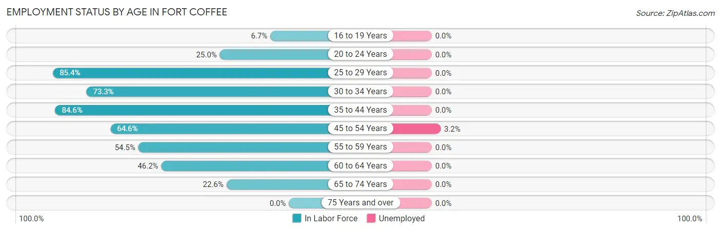 Employment Status by Age in Fort Coffee