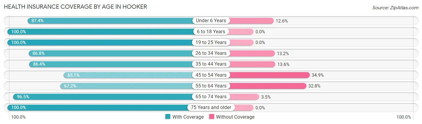 Health Insurance Coverage by Age in Hooker