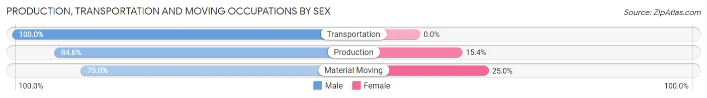Production, Transportation and Moving Occupations by Sex in Katie