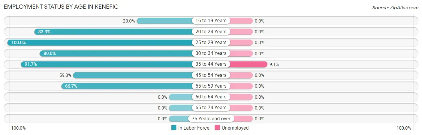 Employment Status by Age in Kenefic