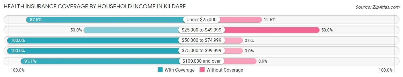 Health Insurance Coverage by Household Income in Kildare