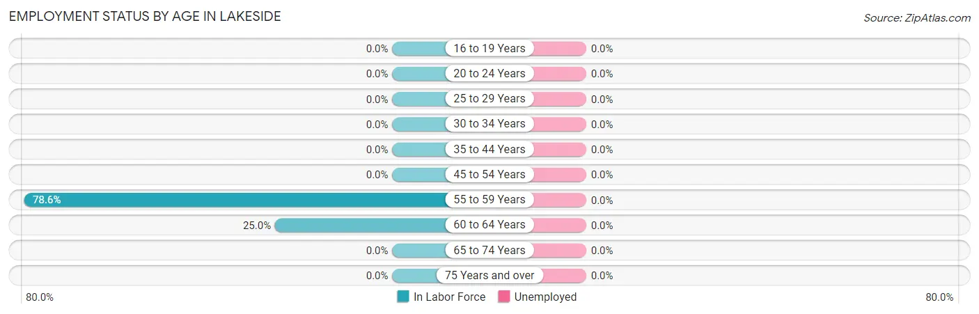 Employment Status by Age in Lakeside