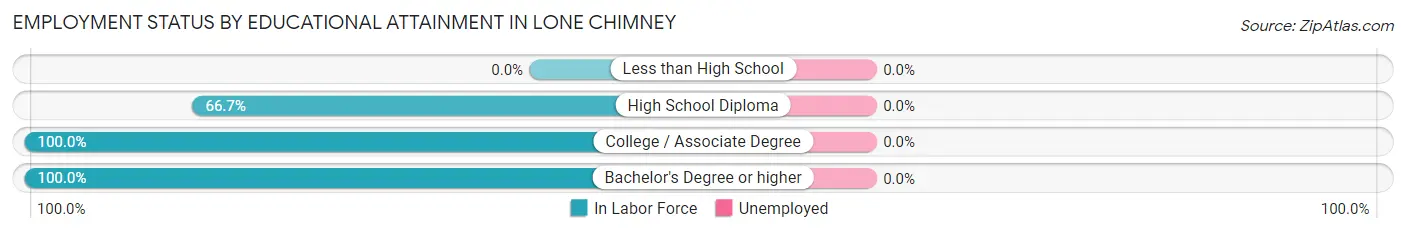 Employment Status by Educational Attainment in Lone Chimney