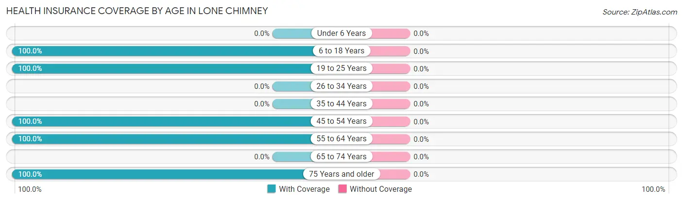 Health Insurance Coverage by Age in Lone Chimney