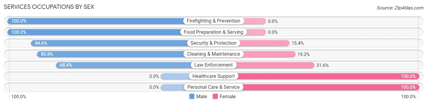Services Occupations by Sex in Longtown