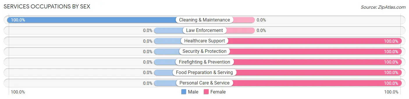 Services Occupations by Sex in Lost City