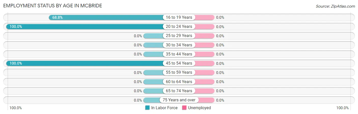 Employment Status by Age in McBride