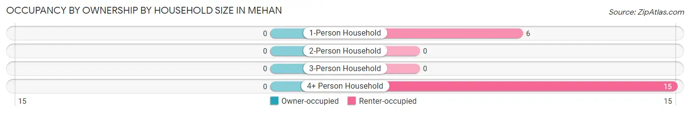 Occupancy by Ownership by Household Size in Mehan