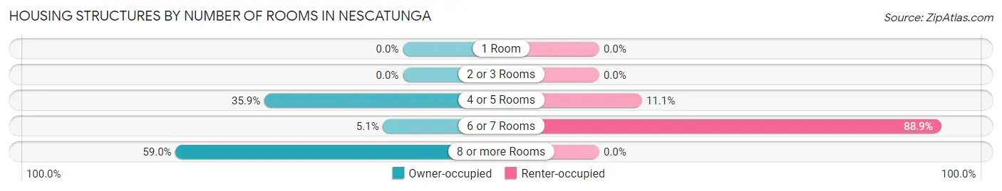 Housing Structures by Number of Rooms in Nescatunga