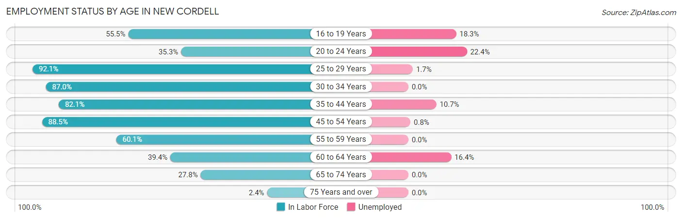 Employment Status by Age in New Cordell