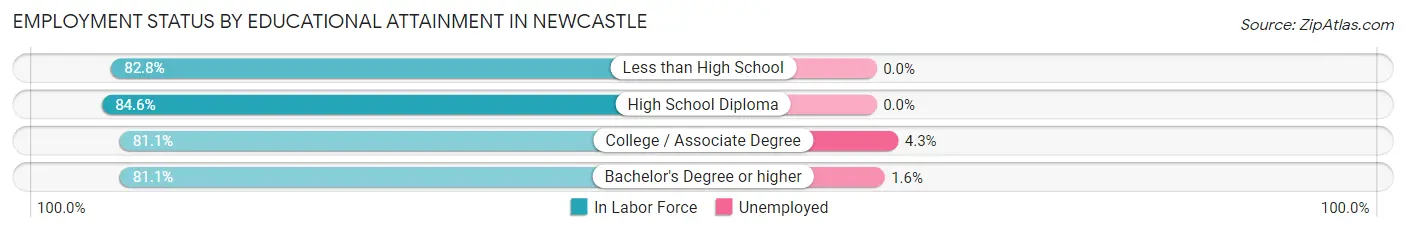 Employment Status by Educational Attainment in Newcastle