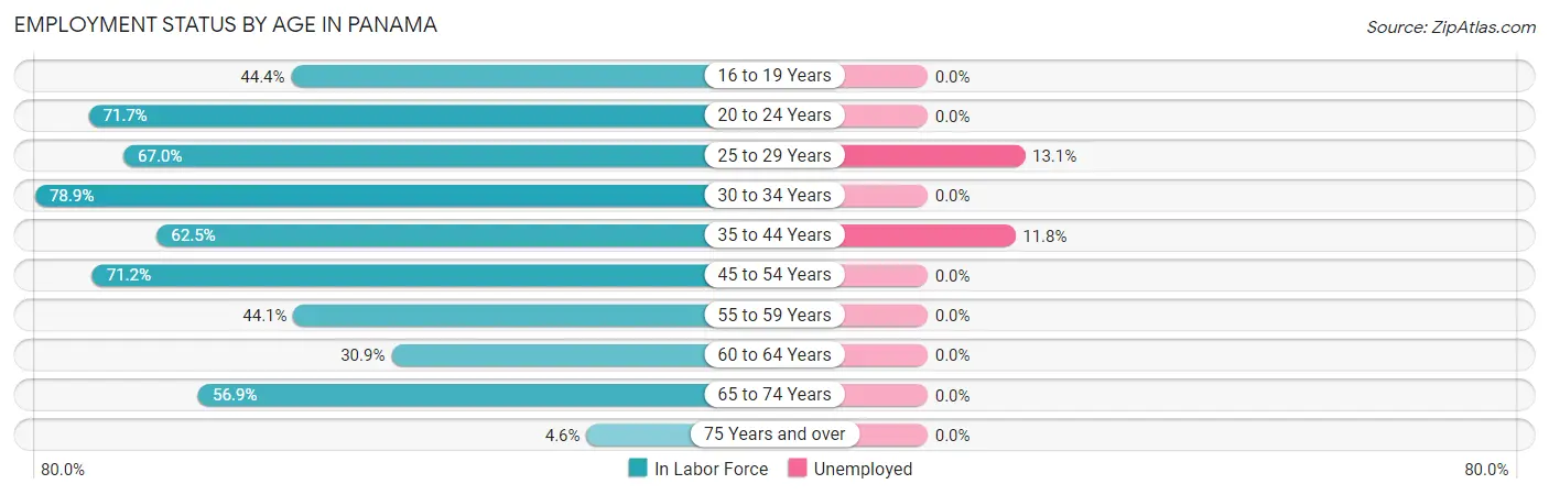 Employment Status by Age in Panama