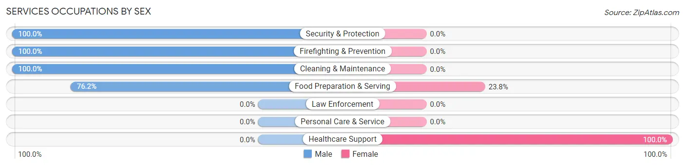 Services Occupations by Sex in Peavine