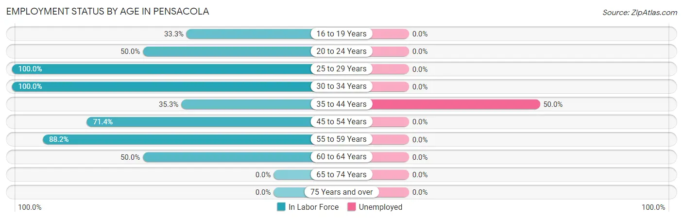Employment Status by Age in Pensacola