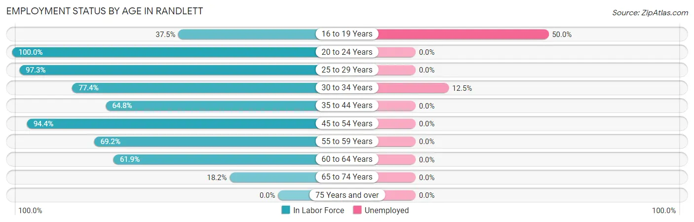 Employment Status by Age in Randlett