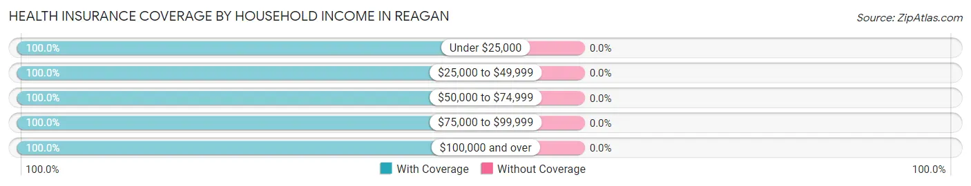 Health Insurance Coverage by Household Income in Reagan