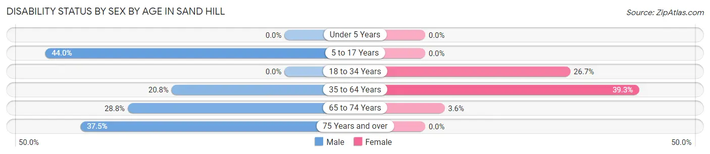 Disability Status by Sex by Age in Sand Hill