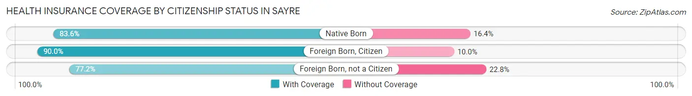 Health Insurance Coverage by Citizenship Status in Sayre
