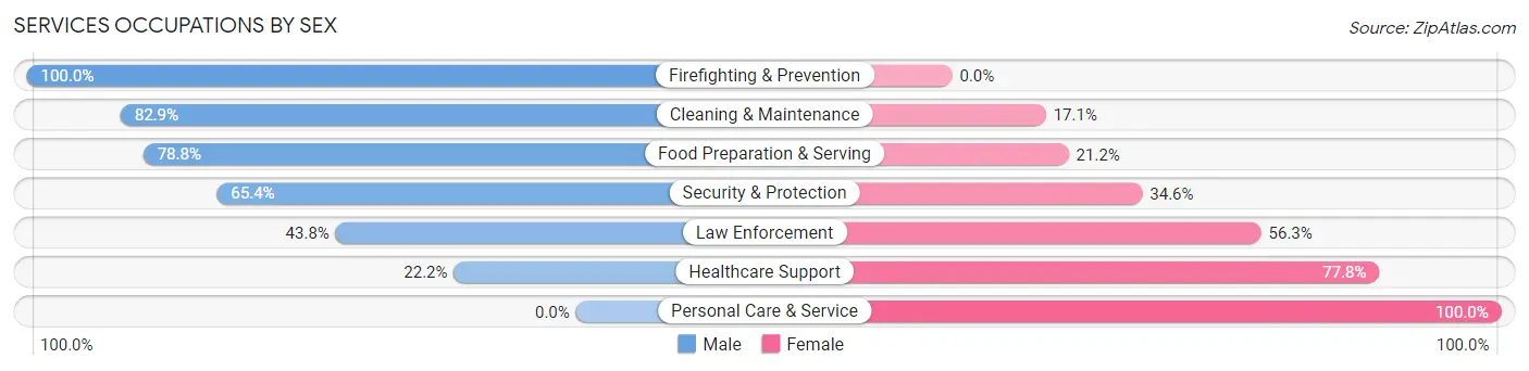 Services Occupations by Sex in Shattuck