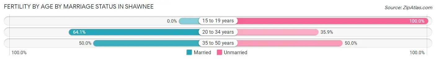Female Fertility by Age by Marriage Status in Shawnee
