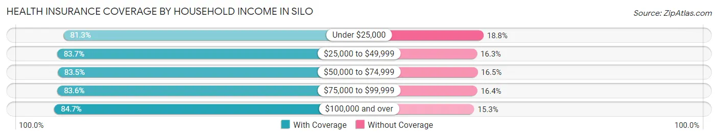 Health Insurance Coverage by Household Income in Silo