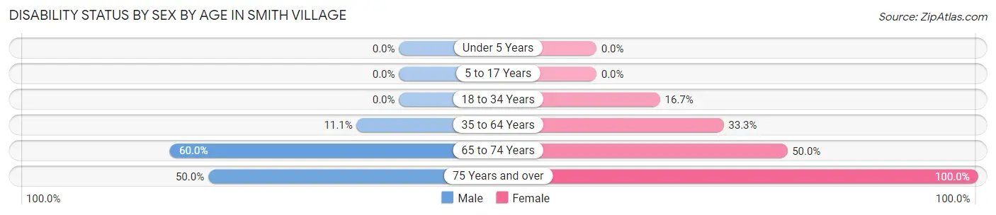 Disability Status by Sex by Age in Smith Village