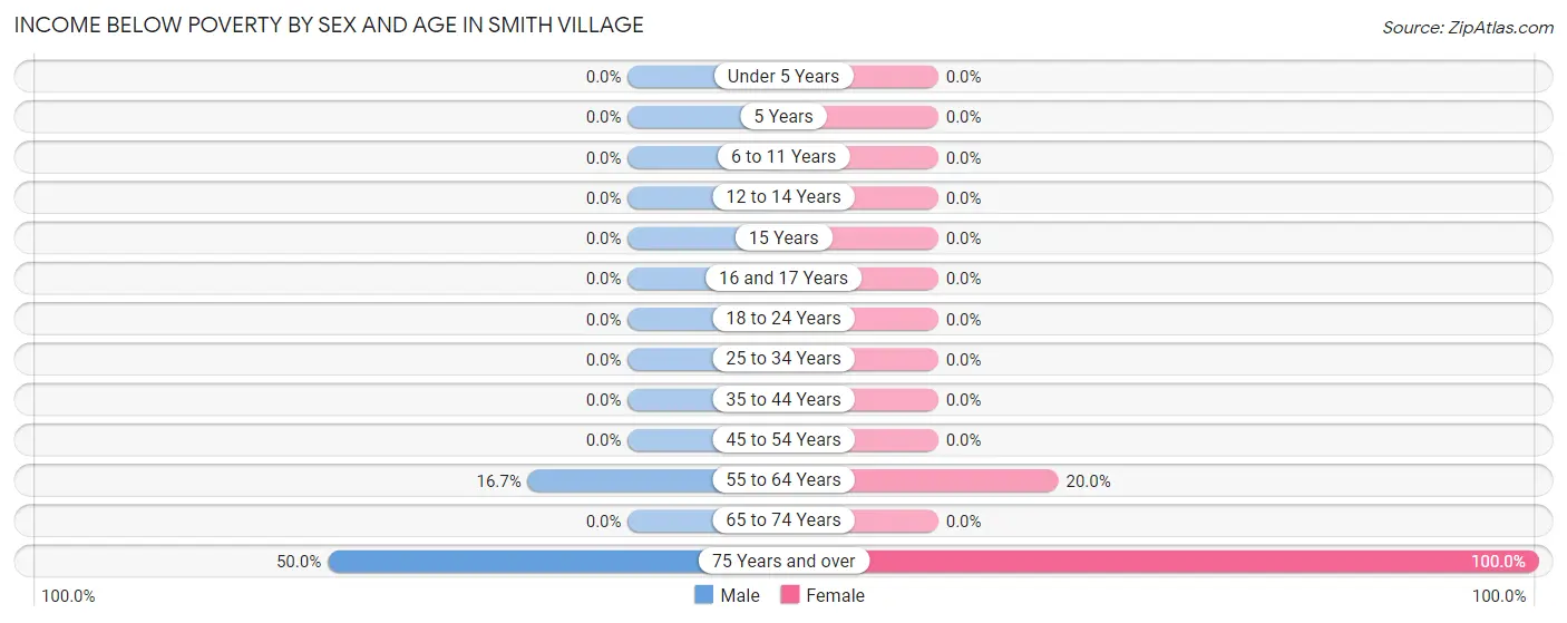 Income Below Poverty by Sex and Age in Smith Village