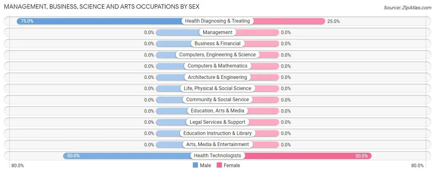 Management, Business, Science and Arts Occupations by Sex in Smith Village
