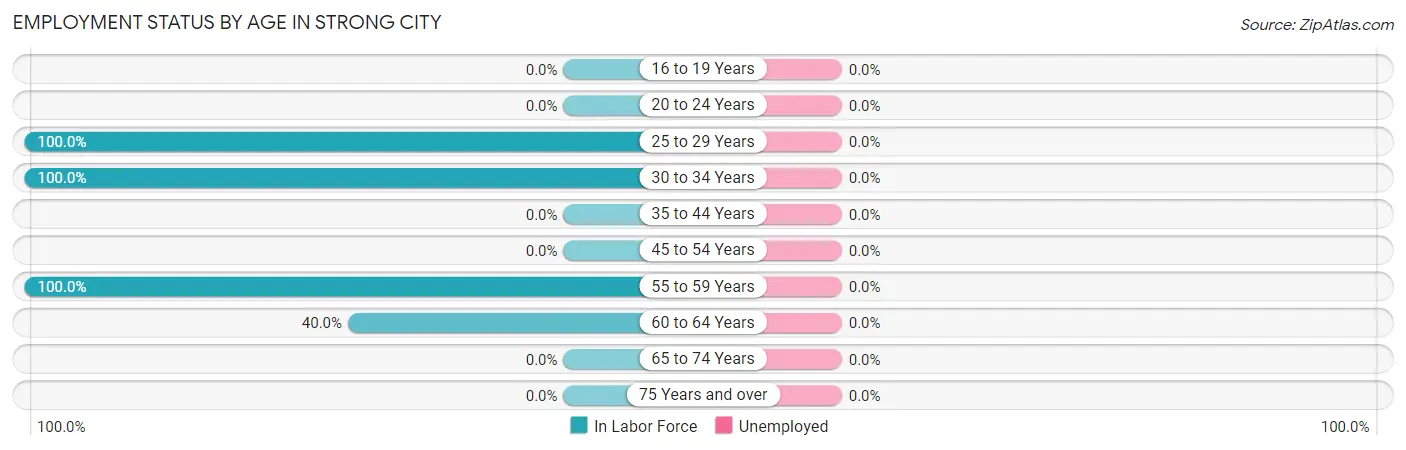 Employment Status by Age in Strong City