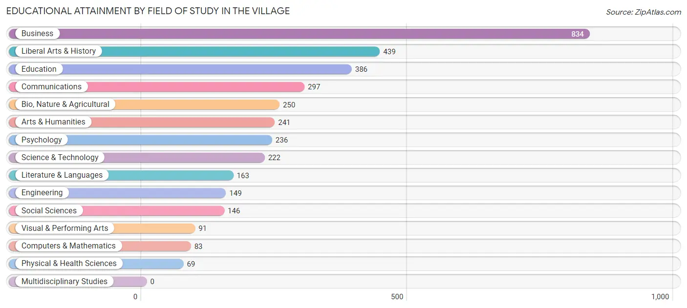 Educational Attainment by Field of Study in The Village