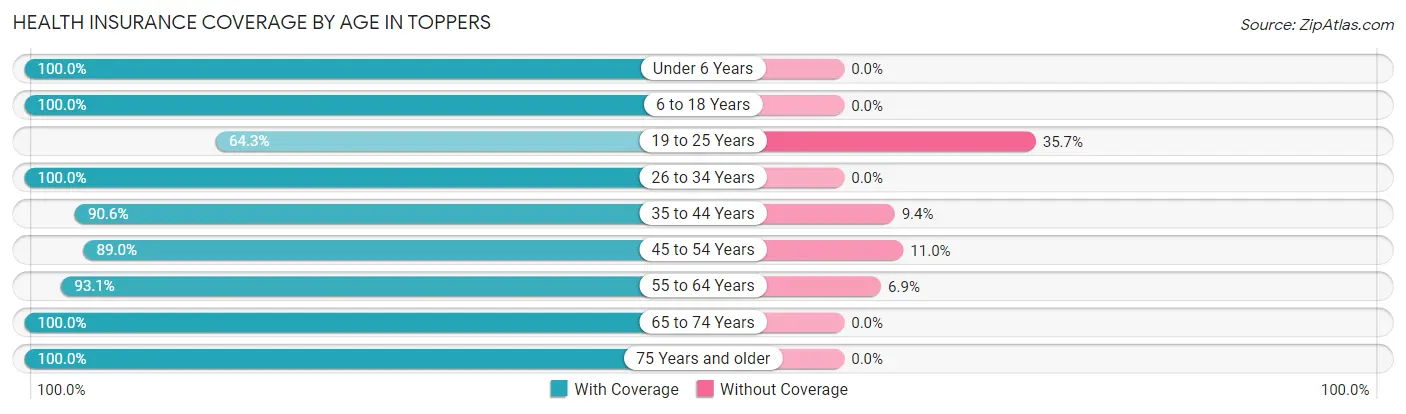 Health Insurance Coverage by Age in Toppers