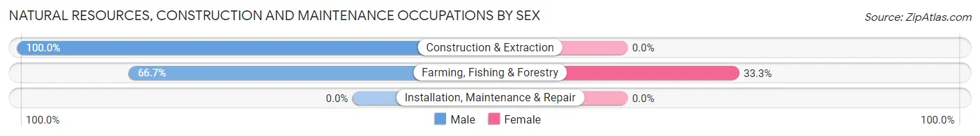 Natural Resources, Construction and Maintenance Occupations by Sex in Twin Oaks