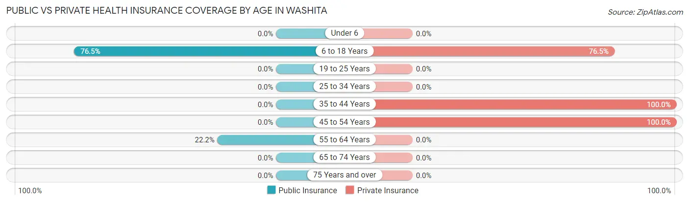 Public vs Private Health Insurance Coverage by Age in Washita