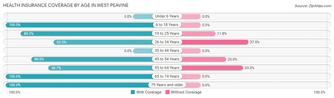 Health Insurance Coverage by Age in West Peavine
