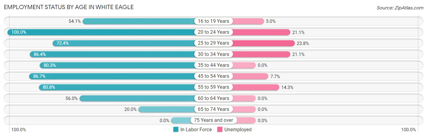 Employment Status by Age in White Eagle