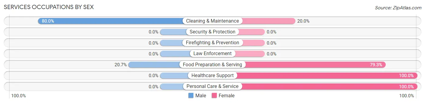 Services Occupations by Sex in Wister