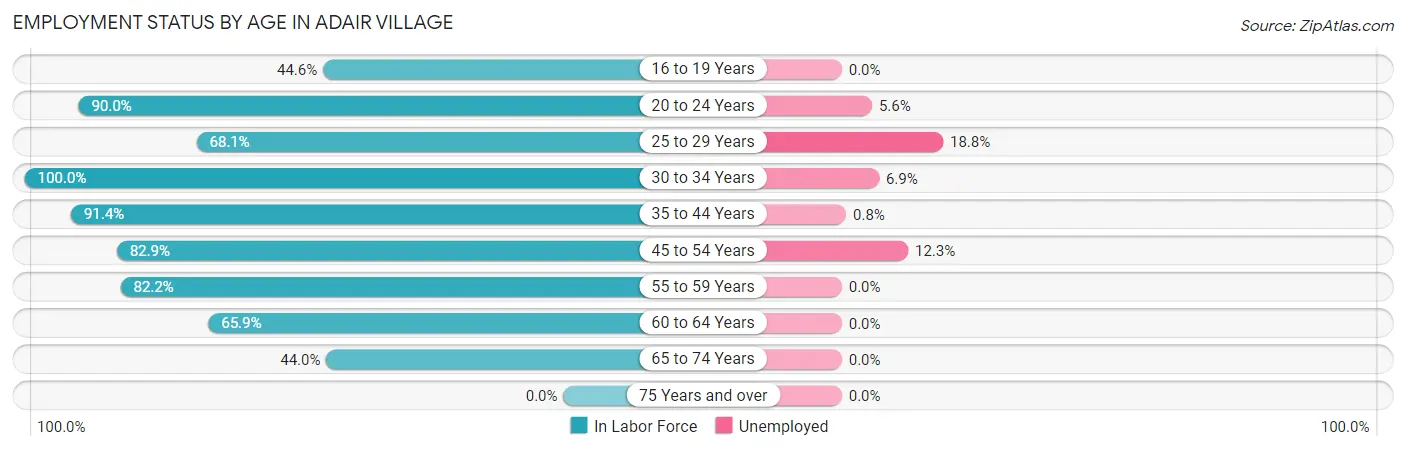 Employment Status by Age in Adair Village