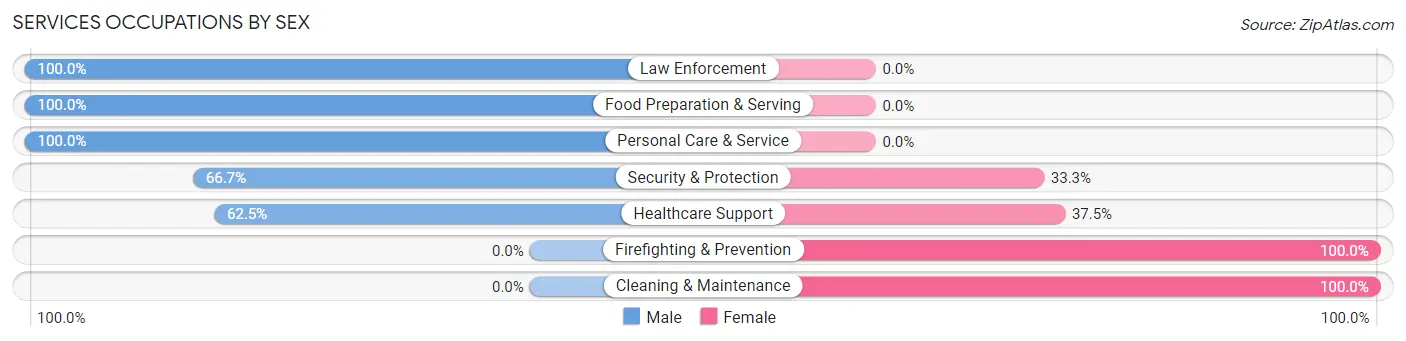 Services Occupations by Sex in Annex