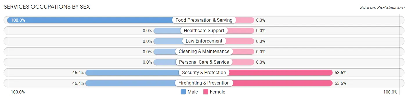 Services Occupations by Sex in Bayshore